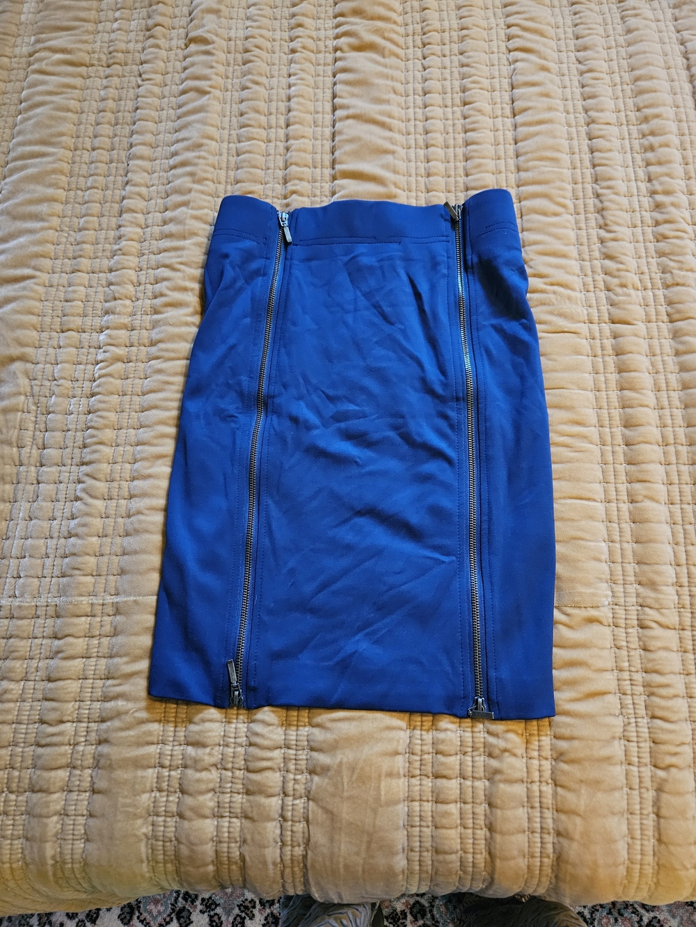 XOXO Royal Blue Double-Zip Pencil Skirt